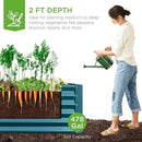 Best Choice Products 8x4x2ft Outdoor Metal Raised Garden Bed, Deep Root Planter Box for Vegetables, Flowers, Herbs, and Succulents w/ 478 Gallon Capacity - Peacock Blue by GreenHaven Gardens