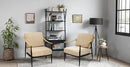 Modern Accent Chairs Set of 2 for Living Room Bedroom Mid Century Arm Chairs Upholstered Office Accent Chairs Comfy Waiting Room Chairs with Metal Frame, Khaki by CozyNest Decor