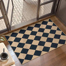 Lahome Checkered Easy Jute Kitchen Rug, 2x3 Front Door Mat Non Slip Washable Neutral Area Rug, Farmhouse Diamond Non Shedding Low Pile Floor Carpet for Entryway Porch Doorway by CozyNest Decor