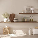 Wall Shelf Set of 2, Walnut Floating Shelves 30 in W x 10 in D x 1 in H, Wooden Floating Wall Shelf with Invisible Brackets for Living Room/Bedroom/Bathroom/Kitchen Storage and Decor by CozyNest Decor
