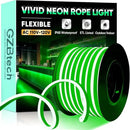 GZBtech Flexible LED Neon Rope Lights 66FT,AC 110-120V Waterproof Strip Light, 120 LEDs/M Cuttable Connectable Neon Lighting for Indoor Outdoor Home Decor/Commercial Building Use-Green 20M by CozyNest Decor