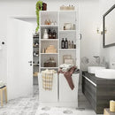 ECACAD Tall Bathroom Storage Cabinet with Shelves and Tilt-Out Laundry Hampers, Freestanding Floor Cabinet for Living Room, Bedroom & Kitchen, White (31.5”W x 13.8”D x 78.7”H) by CozyNest Decor