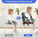 Toddler Booster Seat for Dining Table, Adjustable Safety Buckle Child Booster Seat with Backrest, PU Waterproof Easy Cleaning Portable Booster Cushion (Black) by TinyTreasures Baby Boutique