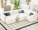 VanAcc Pull Out Sofa, 112 Inch Oversized U Shape Sleeper Sofa Couch with Storage Chaise & 3 Seater, Comfy Couch with Pull Out Bed for Living Room, White Boucle by CozyNest Decor