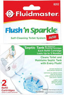 Fluidmaster 8202P8 Flush 'n Sparkle Automatic Toilet Bowl Cleaning System Refills, BioBalance Septic 2-Pack by CozyNest Decor