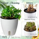 Eccliy 14 Pieces 5 Inch Indoor Plant Pots Self Watering Planters with Drainage Holes Plastic Flower Pots with Water Indicator White Violet Pots for Indoor Outdoor Garden Home Office Decor by GreenHaven Gardens