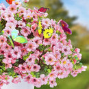 ‌20 Bundles Artificial Flowers for Outdoors‌ with 6 Faux Butterflies, UV Resistant ‌Fake Flowers‌ with Eucalyptus Leaves, ‌Artificial Plants Outdoor‌ for Patio Garden Porch Home Decor (Pink) by CozyNest Decor