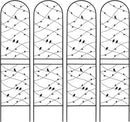 Metal Garden Trellis Rustproof Trellis for Climbing Plants Outdoor Flower Support Bird Deco (Black-4 Pack, 86.7"x19.7") by GreenHaven Gardens