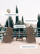 KINGYES Folding Adirondack Ottomans Set of 2 for Adirondack Chair, Brown by CozyNest Decor