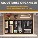 SpaceAid 7-Piece Bamboo Drawer Organizer Storage Boxes Set, Wood Tray Junk Drawer Organizers Multi-Use Divider Bins for Kitchen, Bathroom, Office Desk and Makeup Organization (7 Pack, Black) by CozyNest Decor