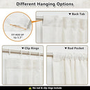 MYSKY HOME Boho Curtains 72 Inch Length, Linen Blend Drapes for Window Decoration French Door Curtain Panels Privacy Shade Burlap Farmhouse Rustic Style for Doorways, 50" x 72", Linen, 2 Panels