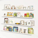 Picture Ledge Shelf for Wall, 72 inch Nursery Book Shelves 4 Packs, Large Long Floating Ledge Shelves for Kid's Room Bedroom Bathroom Living Room Photo Frames Office Nursery Wall Decor, White by CozyNest Decor