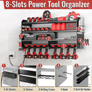 Large Power Tool Organizer Wall Mount with Charging Station, 4 Layer Heavy Duty Metal Cordless Tool Organizer, Tool Storage Rack with 8 Cordless Drill Holder Screwdriver Hammer(Black) by GreenHaven Gardens