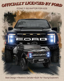 24V Ride on Toys for Big Kids, Licensed Ford F-150 Raptor 2 Seater Kids Ride on Car w/Remote Control, Toddler Electric Car w/LED Lights, Bluetooth, Truck Bed Storage, Soft Start (Black) by TinyTreasures Baby Boutique