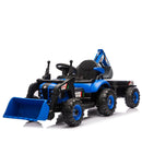 24V Kids Ride-On Electric Tractor Toy with 4-in-1 Construction Attachments by HouseOfZazla