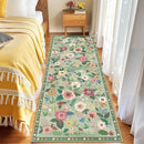 Floral 2x6 Area Rug Machine Washable Soft Print Boho Carpet Non Slip Doormat Low Pile Flower Area Rugs for Living Room Bedroom Nursery Kitchen Dining Room Indoor-Light Green by TinyTreasures Baby Boutique