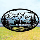 Rustic Metal Deer Cabin Sign, Christmas Gift for Living Room,Welcome Sign, Deer Outdoor Metal Wall Art, Great Gift for Hunters, Cabin Deco by CozyNest Decor