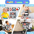 KUANGO Black and White High Contrast Baby Toys 0-6 Months with Mirror, Crinkle and Rattles, Soft Baby Toys for Brain Development Montessori Sensory Tummy Time Newborn Infant for 0 3 6 9 Months Old by TinyTreasures Baby Boutique