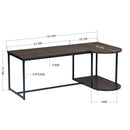 47.2" W x 25.6"D x 17.7" H Modern Industrial Style Rectangular Wood Grain Top Coffee Table with Metal Frame - Walnut & Black