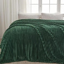 NEWCOSPLAY Super Soft Twin Blanket Dark Green Premium Silky Flannel Fleece 3D Ribbed Jacquard Lightweight Bed Blanket All Season Use (Dark Green Ribbed, Twin(60"x80")) by CozyNest Decor