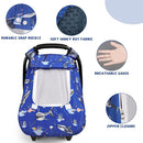 Pea Pod Car Seat Cover Baby, Infant Car Seat Canopy Covers for Newborn with 2 Layers Windows of Breathable Mesh Fabric, Lightweight Polyester/Soft Minky Dot Backing (Ocean) by TinyTreasures Baby Boutique