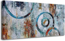 Arjun Abstract Wall Art Geometric Canvas Circle Block Painting Modern Grey Brown Picture, Large Size Simple Artwork Ready to Hang Framed for Bedroom Living Room Bathroom Home Office Wall Décor 40"x20" by CozyNest Decor
