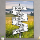 Personalized Father's Day Family Names Street Custom Multi-Name Date of Birth Vintage Street Sign Happy Fathers Day Poster Canvas Wall Art Best Gifts for Dad Husband from Daughter Son Wife Kids