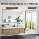 Bathroom Mirror 60" x 36", Large Rectangle Wall Mirror, Black Metal Frame Wall Mounted Mirrors for Bathroom, Vanity, Bedroom, Entryway Decor(Horizontal/Vertical) by CozyNest Decor