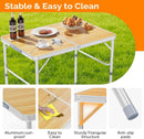 VINGLI 3FT Small Camping Table Adjustable Height Aluminum Folding Table for Picnic Party BBQ, Plastic RV Suitcase Table Portable Lightweight Fold Up Utility Outdoor Tables with Carrying Handle … by GreenHaven Gardens