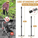 Garden Hoe Tool, 2-in-1 Heavy Duty Dual-Head Weeding Tool, 45" Adjustable Long Handle Cultivator for Weeding, Tilling, Lawn Yard Flower Bed Gardening Tool by GreenHaven Gardens