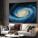 SIGNWIN 46"x60" Extra Large Framed Wall Art Spiral Galaxy Vivid Blue and Yellow Cosmic Space Illustration for Home Living Room Bedroom Decor (Frame Assembly Required) by CozyNest Decor