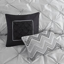 7 Piece Tufted Comforter Set Grey Full