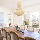 12 - Light Unique Empire Crystal Chandelier for Foyer Entryway Living Room Dining Room Bedroom Entryway Gold Finish by CozyNest Decor