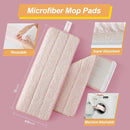 JOYMOOP Flat Mop Pads, Microfiber Mop Cleaning Pads, Washable Pads, Pads Replacement for Flat Mop or Mop Bucket Set, Pack of 4 Refills 13inch - Pink