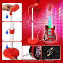 Kids Guitar and Microphone Playset with 4 Strings, Electric Guitar Kit with Lifting Mic Stand, Toddler Toys Musical Instruments Starter Kit, Karaoke Machine Toys for Boys Girls Christmas Guitars Gifts by TinyTreasures Baby Boutique