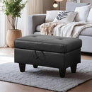 Ottoman Rectangular Storage Ottoman Bench, Faux Leather Footrest, Coffee Table, Stool Footstool with Hinged Lid for Living Room, Bedroom, Entryway, Black, 28.5"x19"x17.5" by CozyNest Decor
