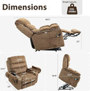 27in Extra Wide Power Lift Recliner Chair for Big Tall with Extended Footrest Heat Massage, Oversized Electric Lift Recliner Chairs for Adults Elderly Seniors, Arm Storage & Cup Holders