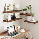 Fun Memories 16 Floating Shelves, 9 Inch Deep Wall Shelf for Bathroom, Rustic 16 x 9 Floating Shelf for Kitchen, Bedroom, Wide Wooden Shelves Wall-Mounted, Rustic Brown Color, Set of 2 by CozyNest Decor