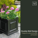 Mayne Nantucket 16-Inch Square Planter, 2-Pack – Self-Watering, Weather-Resistant Planter for Flowers – Durable Outdoor Design for Patio, Porch, or Entryway by GreenHaven Gardens