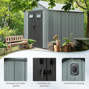 Domi 8x12 FT Outdoor Resin Storage Shed, All-Weather Double-Wall Storage Building for Backyard, Garden, Lawn Tools, Mower, Bike & Pool Equipment, Lockable Doors, Ventilated Roof, Grey by GreenHaven Gardens