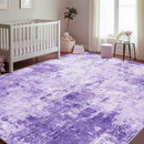 Washable Area Rugs 5'x7' Non-Slip Modern Abstract Soft for Living Room Entryway Bedroom Nursery, Print Pattern, Purple Gray Pink White by TinyTreasures Baby Boutique