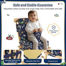 Booster Seat for Kitchen Chair with Backrest & 4 Adjustable Straps, Portable TPU Waterproof & Anti-Scratch Toddler Booster Seat for Dining Table, Non-Slip & Removable Booster SEat for Table by TinyTreasures Baby Boutique
