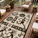 WILDROOTS 5x8 Feet Plastic Tribal Outdoor Rug, Stain Resistant Waterproof Reversible Outdoor Patio Rug, Fade Resistant Camping Rug (Ivory Beige) by GreenHaven Gardens