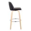 Toriano - Contemporary Fixed Height Barstool & Swivel With Round Footrest (Set of 2) by HouseOfZazla
