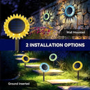 Solar Outdoor Garden Lights, 6 Pack Sunflower LED Ground&Wall 2-in-1 IP67 Waterproof Decorative Light for Yard Landscape Pathway Patio Walkway Backyard Decor (Warm White) by GreenHaven Gardens