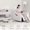 CHITA Power Recliner Chair Swivel Glider, FSC Certified Upholstered Faux Leather Living Room Nursery Reclining Sofa Chair with Lumbar Support, White by CozyNest Decor