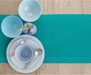 Solino Home Linen Teal Table Runner 156 Inches Long - 100% Pure Linen Extra Long Table Runner 14 x 156 Inch for Fall, Autumn - Classic Hemstitch by CozyNest Decor
