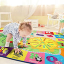 5x7 Playroom Rugs for Kids Washable, Educational and Fun Playmat with ABC Alphabet Animals Shapes Colors, Non-Slip Play Mat Learning Rugs for Baby Toddler Children Game Activity by CozyNest Decor