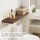 Fun Memories 40" Rustic Wood Floating Shelves with Invisible Brackets for Storage & Decor, Deep Wall Mounted Shelves for Bathroom, Kitchen, Living Room (Walnut, Set of 2) by CozyNest Decor