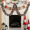 50 Feet Green Red Christmas Metallic Tinsel Twist Hanging Garland with Snowflake for Home Mantle Xmas Tree Staircase Railing New Year Holiday Party Indoor Outdoor Decorations by CozyNest Decor